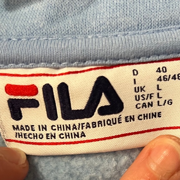 Women's Vintage Fila 3/4 Zip Pull On Color Block Sweater Size Large - Picture 6 of 8